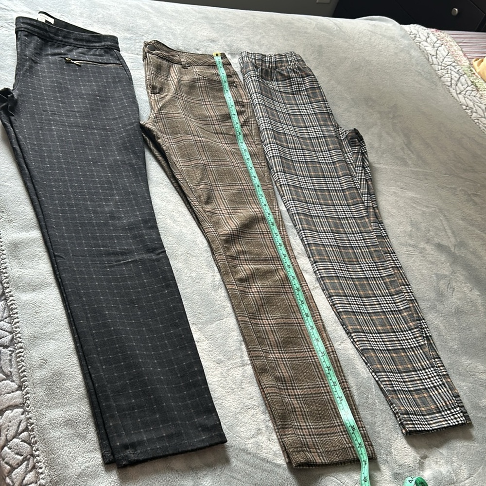 Three Pcs Plaid pants for office